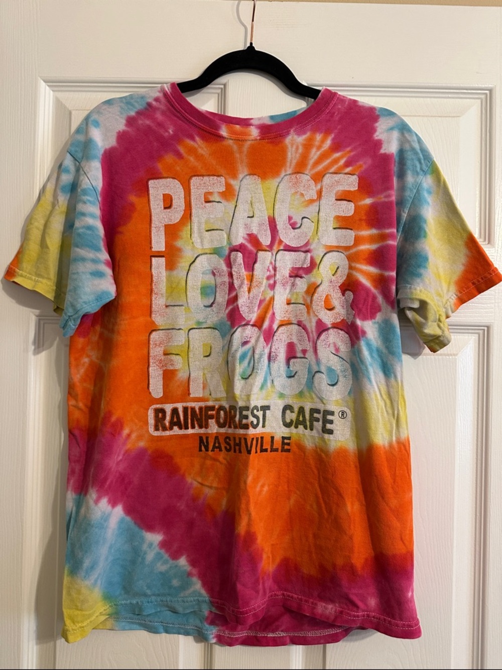 Rainforest Cafe Rainbow Tie Dye Graphic Short Sleeve Tee